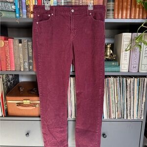 GAP Burgundy Corduroy Classic Straight Pants